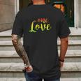 One Love Rasta Reggae Roots Peace Love Mens Back Print T-shirt Gifts for Men