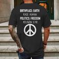 Peace Race Religion Politics Mens Back Print T-shirt Gifts for Men