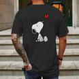 Peanuts Heart Sitting Snoopy Mens Back Print T-shirt Gifts for Men