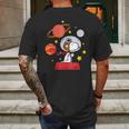 Peanuts Snoopy Space Pilot Mars Moon And Saturn Shirt Mens Back Print T-shirt Gifts for Men