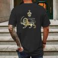 Persian Flag Iranian Lion Sun And Crown Mens Back Print T-shirt Gifts for Men