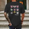 Piggy Faces Kids Mens Back Print T-shirt Gifts for Men