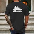 Pittsburgh Pennsylvania Skyline Silhouette Mens Back Print T-shirt Gifts for Men