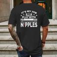 Play With Nipples Mens Back Print T-shirt Gifts for Men