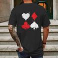 Playing Cards Poker Heart Spade Diamond Club Mens Back Print T-shirt Gifts for Men