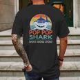 Pop Pop Shark Doo Doo Doo Vintage Matching Family Mens Back Print T-shirt Gifts for Men