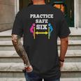 Practice Safe Six Social Distancing Mens Back Print T-shirt Gifts for Men