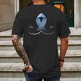 Prostate Awareness Ribbon Mustache Mens Back Print T-shirt Gifts for Men