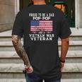 Mens Proud Dad Pop-Pop Vietnam War Veteran - Retro Us Flag Grandpa Mens Back Print T-shirt Gifts for Men