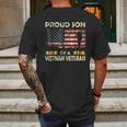 Proud Son Of Vietnam Veteran American Flag Mens Back Print T-shirt Gifts for Men