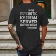 Psychotic Ice Cream Server Job Shirts Mens Back Print T-shirt Gifts for Men