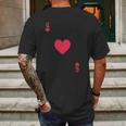 Queen Of Hearts Playing Card Easy Halloween Costume Mens Back Print T-shirt Gifts for Men