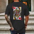 Queen Of Hearts Playing Card Funny Mens Back Print T-shirt Gifts for Men