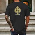 Queen Of Spades With Qos Symbol Mens Back Print T-shirt Gifts for Men