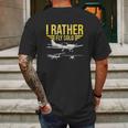 I Rather Fly Solo Funny Airplane Pilot Gift Mens Back Print T-shirt Gifts for Men