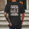 Red Fridays Military Supporter Mens Back Print T-shirt Gifts for Men