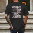 Red Fridays Until My Grandson Comes Home Military Mens Back Print T-shirt Gifts for Men