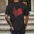 Red Rooster Cocky Vintage Rooster Mens Back Print T-shirt Gifts for Men