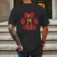 Redbone Coonhound Valentines Day Dog Love Paw Mens Back Print T-shirt Gifts for Men