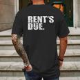 Rents Due Work Hard Bodybuilder Weightlifting Distressed Graphic Design Printed Casual Daily Basic Mens Back Print T-shirt Gifts for Men