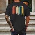 Retro 1970S Style Atlanta Georgia Skyline Mens Back Print T-shirt Gifts for Men