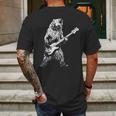 Retro Bear Playing Bass Guitar Bear Guitarist Music Lovers Mens Back Print T-shirt Gifts for Men