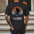 Retro Bigfoot Bigfoot Social Distancing Champ Mens Back Print T-shirt Gifts for Men