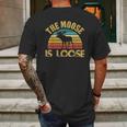 Retro Vintage Moose Is Loose Funny Moose Lover Mens Back Print T-shirt Gifts for Men