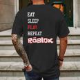 Roblox Eat Sleep Play Repeat Mens Back Print T-shirt Gifts for Men