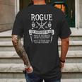 Rogue The Shrouded Blade - Dungeons & Dragons White Text Mens Back Print T-shirt Gifts for Men