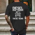 Runs Through These Viens Truck Driver Mens Back Print T-shirt Gifts for Men