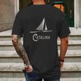 Sailing Catalina Vintage Sail Boat Mens Back Print T-shirt Gifts for Men