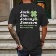 Saint Patricks Day Jack Jim Johnny Jameson Fathers Mens Back Print T-shirt Gifts for Men