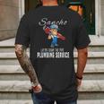 Sancho Plumbing Service Mens Back Print T-shirt Gifts for Men