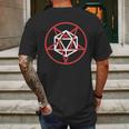 Satanic D20 Pentagram | Roleplaying Game Mens Back Print T-shirt Gifts for Men