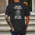 Say No To Drugs Yes To Pizza Shirt Funny Pizza Shirts Mens Back Print T-shirt Gifts for Men