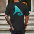 Shark Fin Ocean Wave Mens Back Print T-shirt Gifts for Men