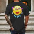 Smiling Emojis Lady Bling Face Glasses Costume Mens Back Print T-shirt Gifts for Men