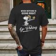 Snoopy Go Fishing Mens Back Print T-shirt Gifts for Men