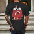 Snoopy Utah Utes Fans Mens Back Print T-shirt Gifts for Men