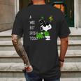 Snoopy A Wee Bit Irish Today Shamrock St Patrick’S Day Shirt Mens Back Print T-shirt Gifts for Men