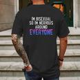 Im So Im Nervous Around Everyone Bi Pride Humor Mens Back Print T-shirt Gifts for Men