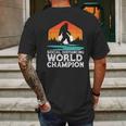 Social Distancing World Champion Funny Bigfoot Mens Back Print T-shirt Gifts for Men