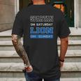 Spartan On Saturday Lion On Sunday Mens Back Print T-shirt Gifts for Men