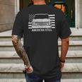 Square Body Chevy Gmc Truck And American Flag Mens Back Print T-shirt Gifts for Men