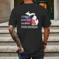 I Stand With That Woman From Michigan State American Flag Mens Back Print T-shirt Gifts for Men