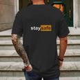 Stay Safe Pornhub Parody Mens Back Print T-shirt Gifts for Men