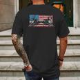 Steam Locomotive Train American Flag Mens Back Print T-shirt Gifts for Men