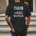 Steam Train Engineer Gifts Railfanning Model Railroad Gifts Mens Back Print T-shirt Gifts for Men