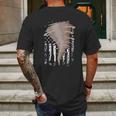 Storm Hunter American Flag Storm Chaser Tornado Gift Mens Back Print T-shirt Gifts for Men